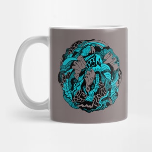 Blue Grey Abstract Wave of Thoughts No 1 Mug